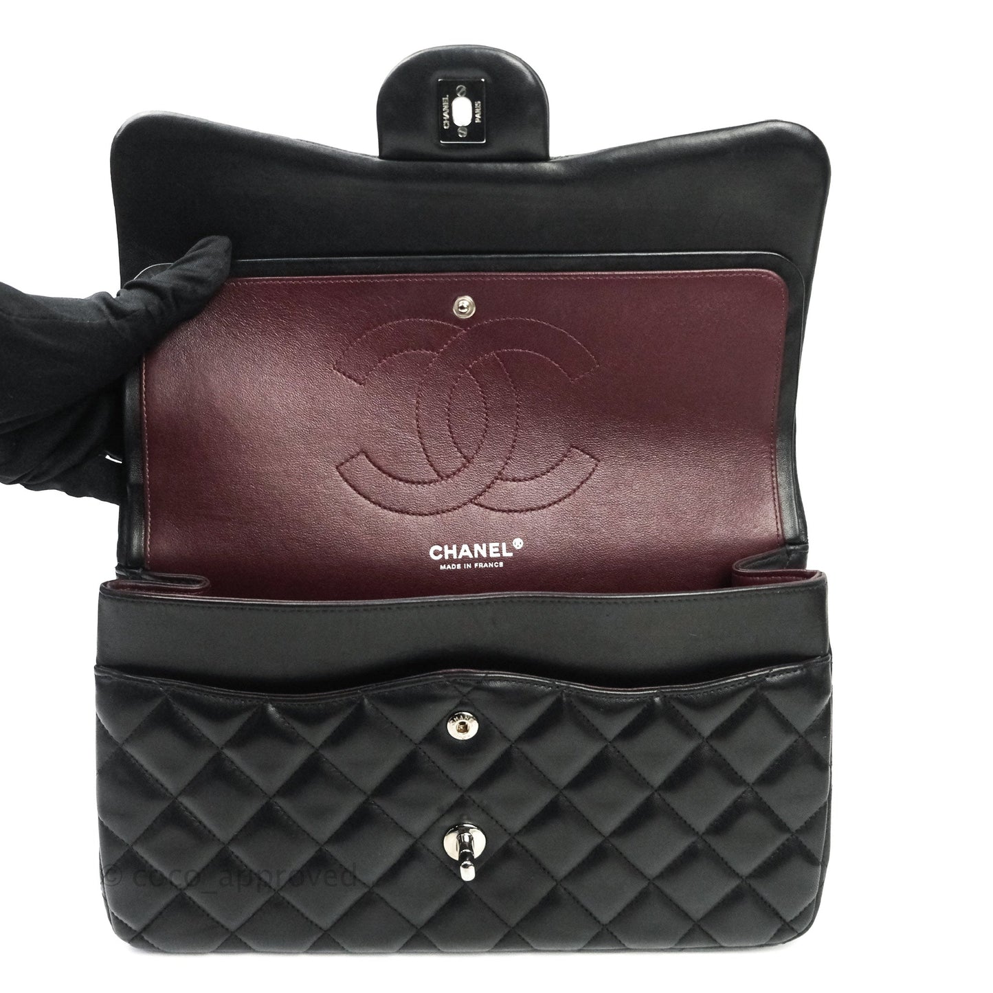 Chanel Jumbo Double Flap Black Lambskin Silver Hardware⁣⁣