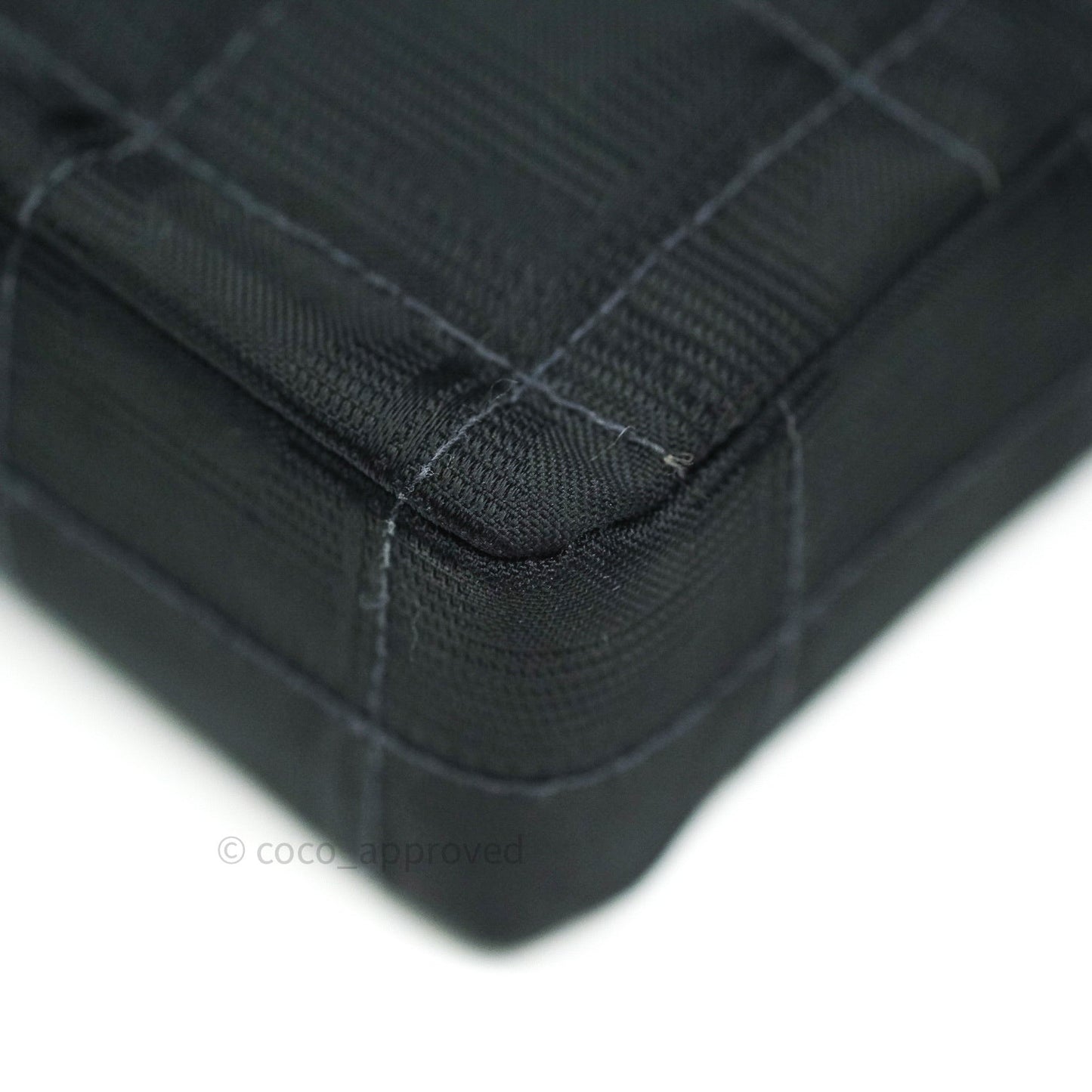 Chanel Denim So Black Camellia Clutch With Chain