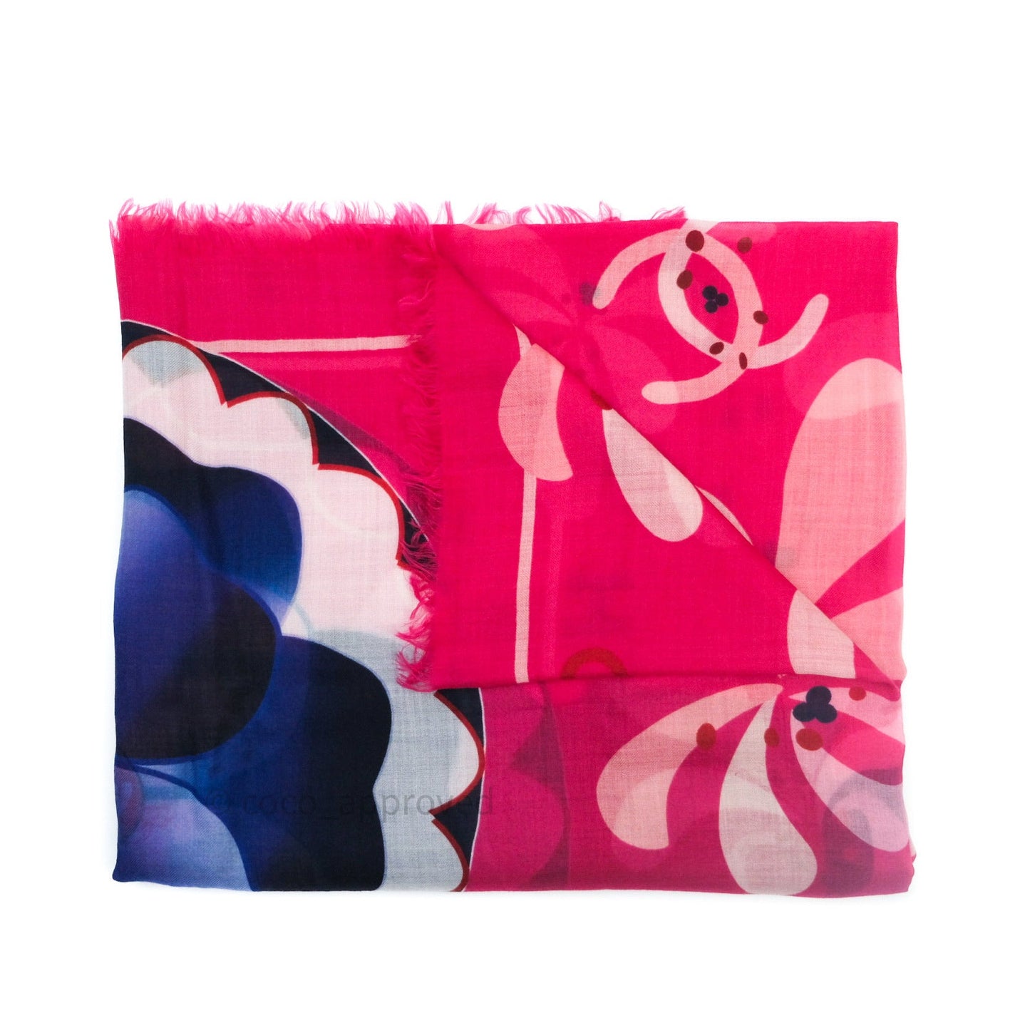 Chanel Cashmere Flower Scarf Pink