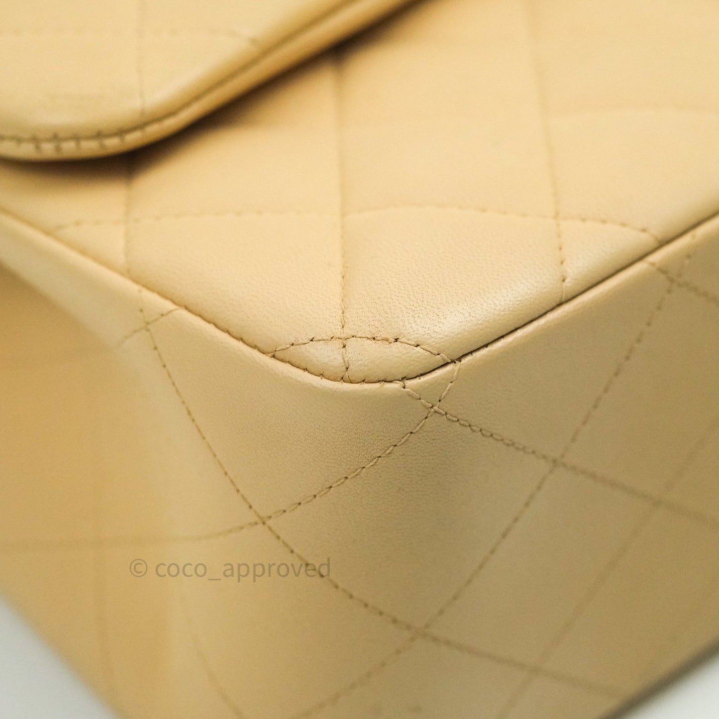 Chanel Classic Jumbo Double Flap Beige Lambskin Gold Hardware⁣⁣