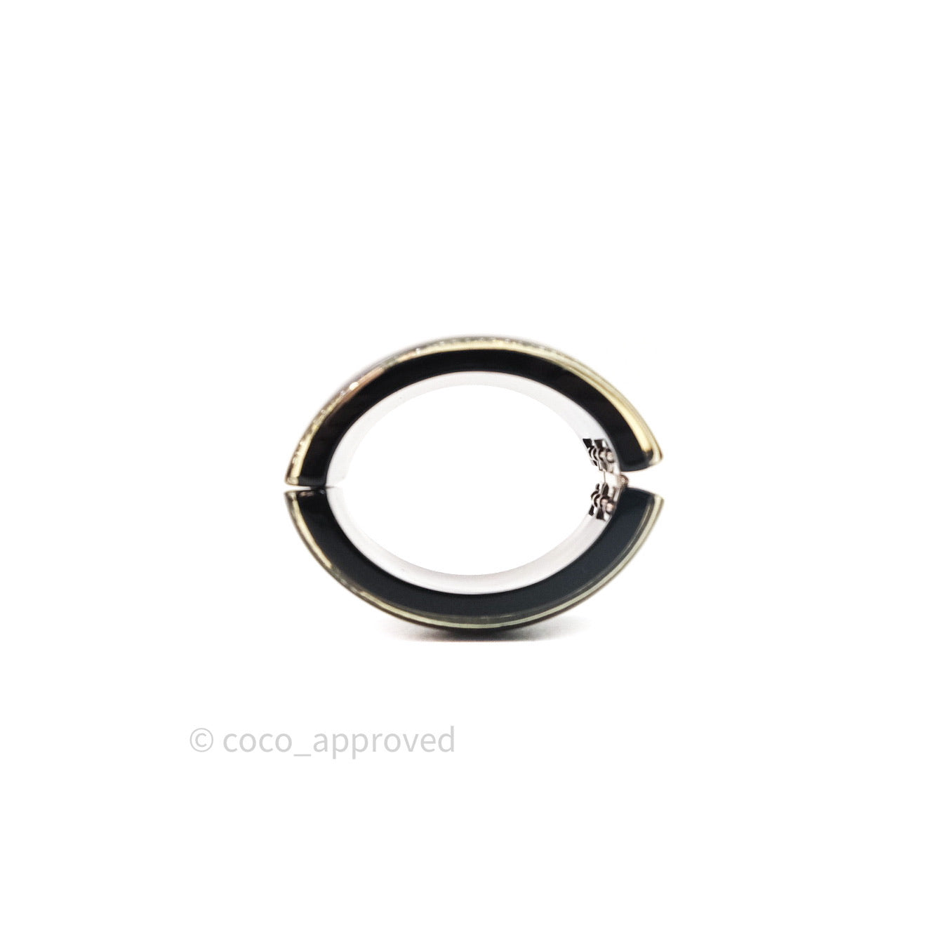 Chanel Resin Strass CC Crystal Cuff Black