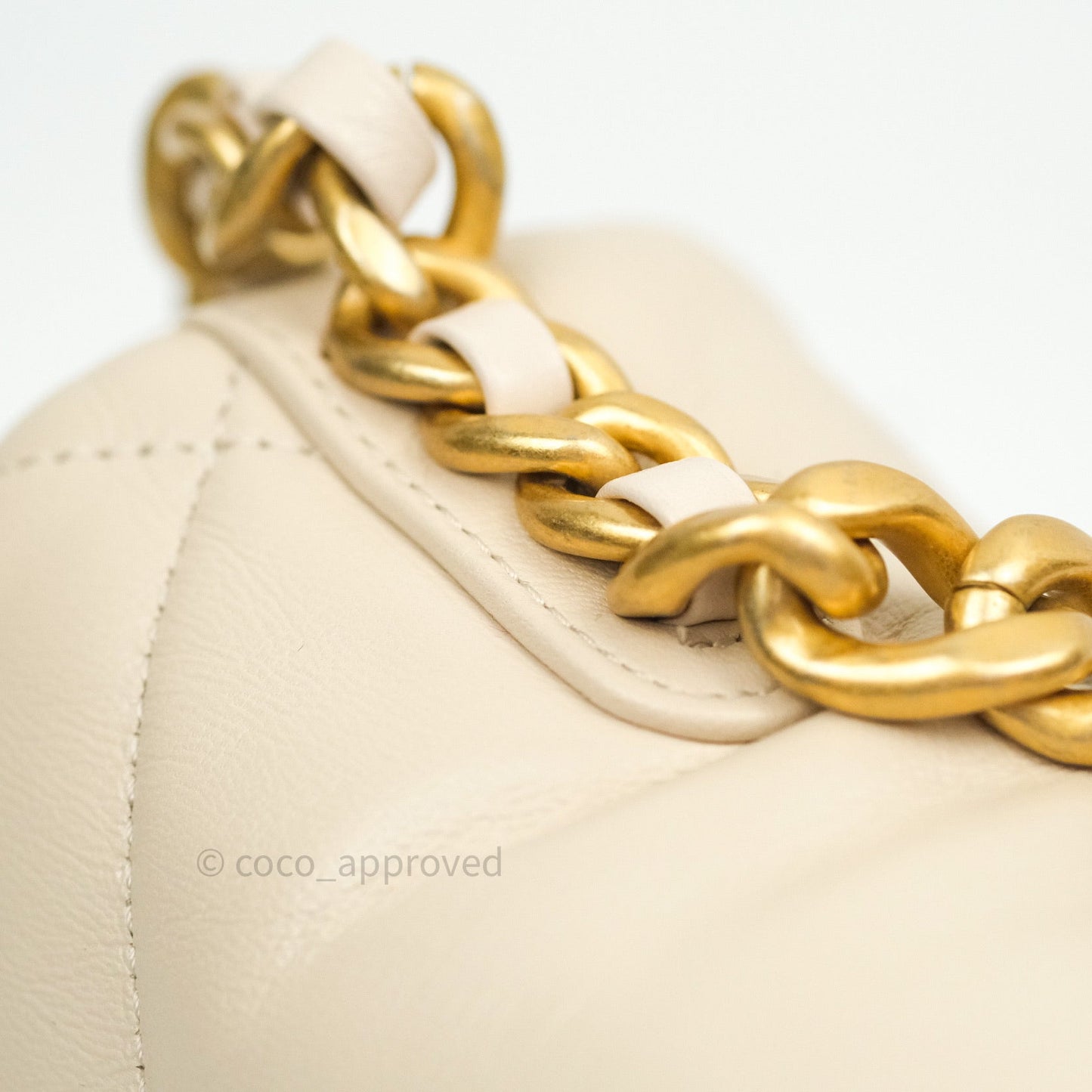 Chanel 19 Small Beige Goatskin Mixed Hardware 20B