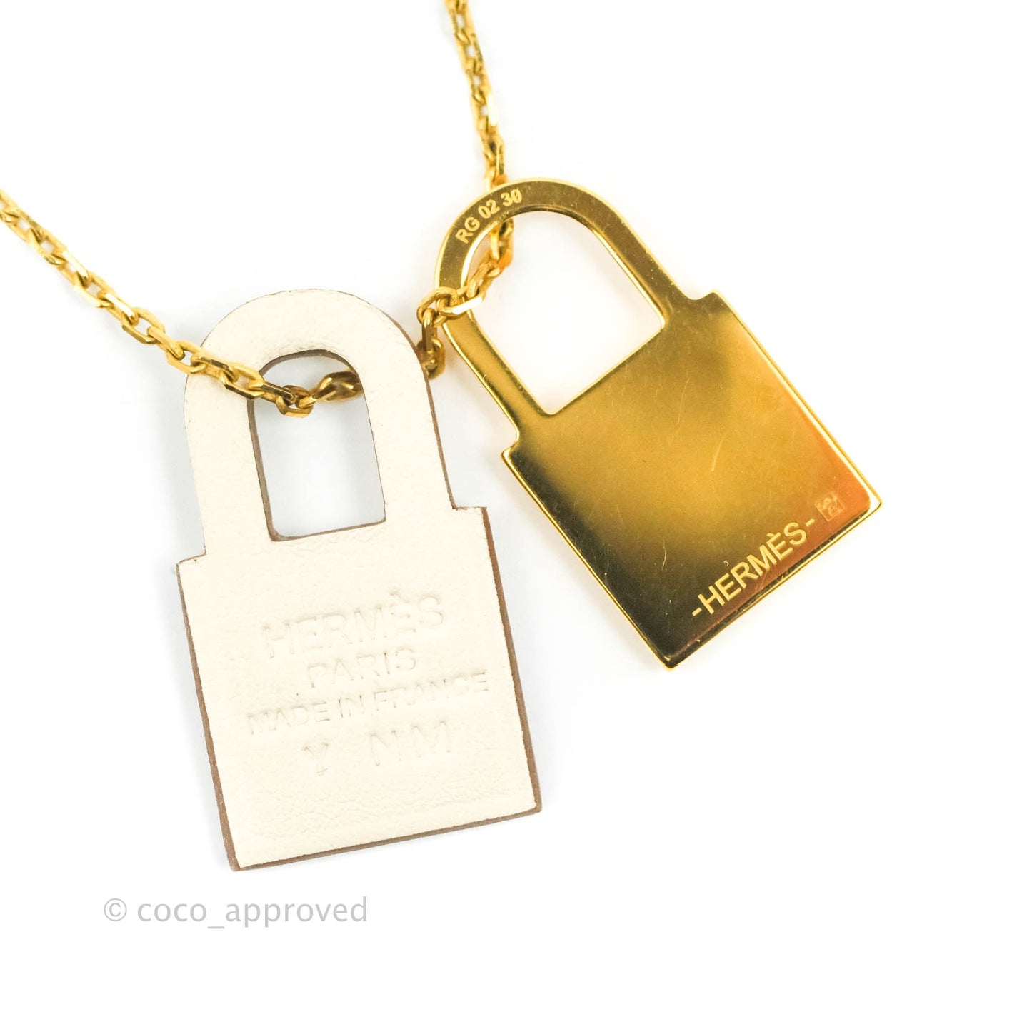 Hermès Small O'Kelly Pendant Necklace Nata Swift Gold