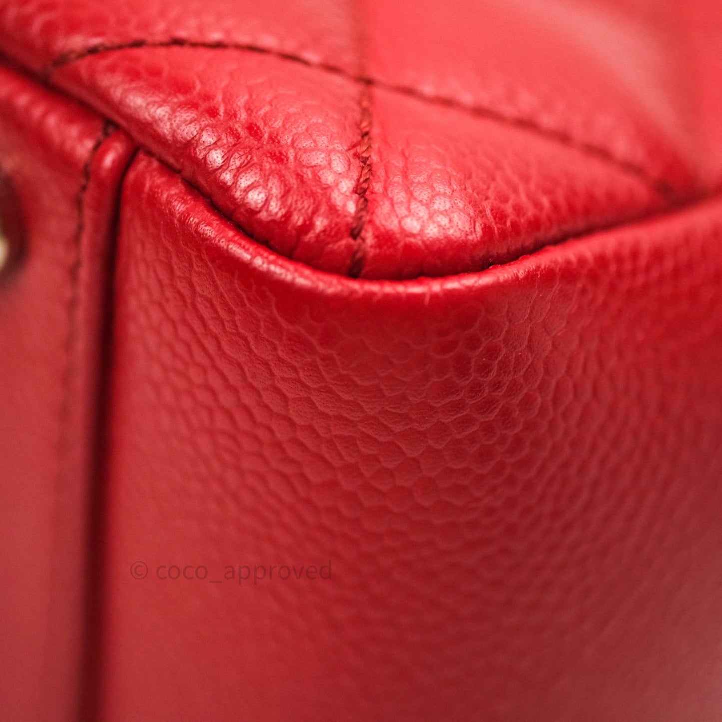 Chanel XL Grand Shopping Tote GST Red Caviar Silver Hardware