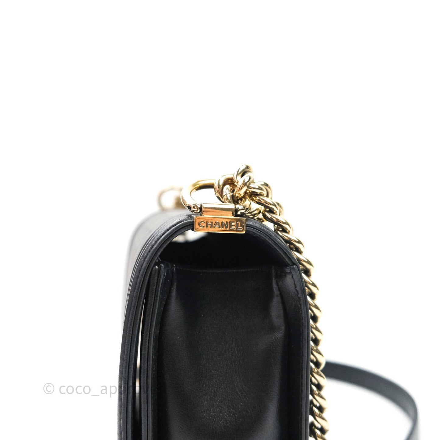 Chanel Quilted Boy New Medium Black Lambskin Gold Hardware