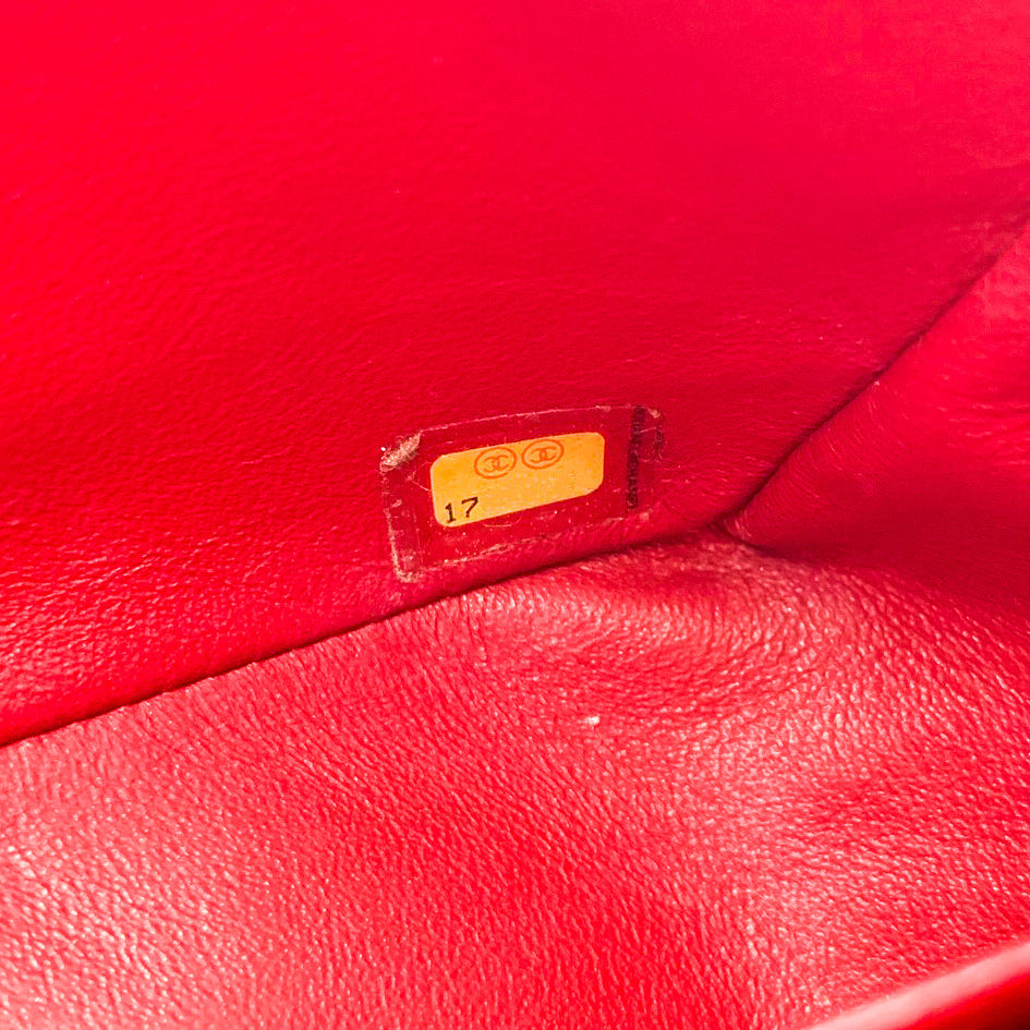 Chanel Quilted Mini Rectangular Red Caviar Silver Hardware