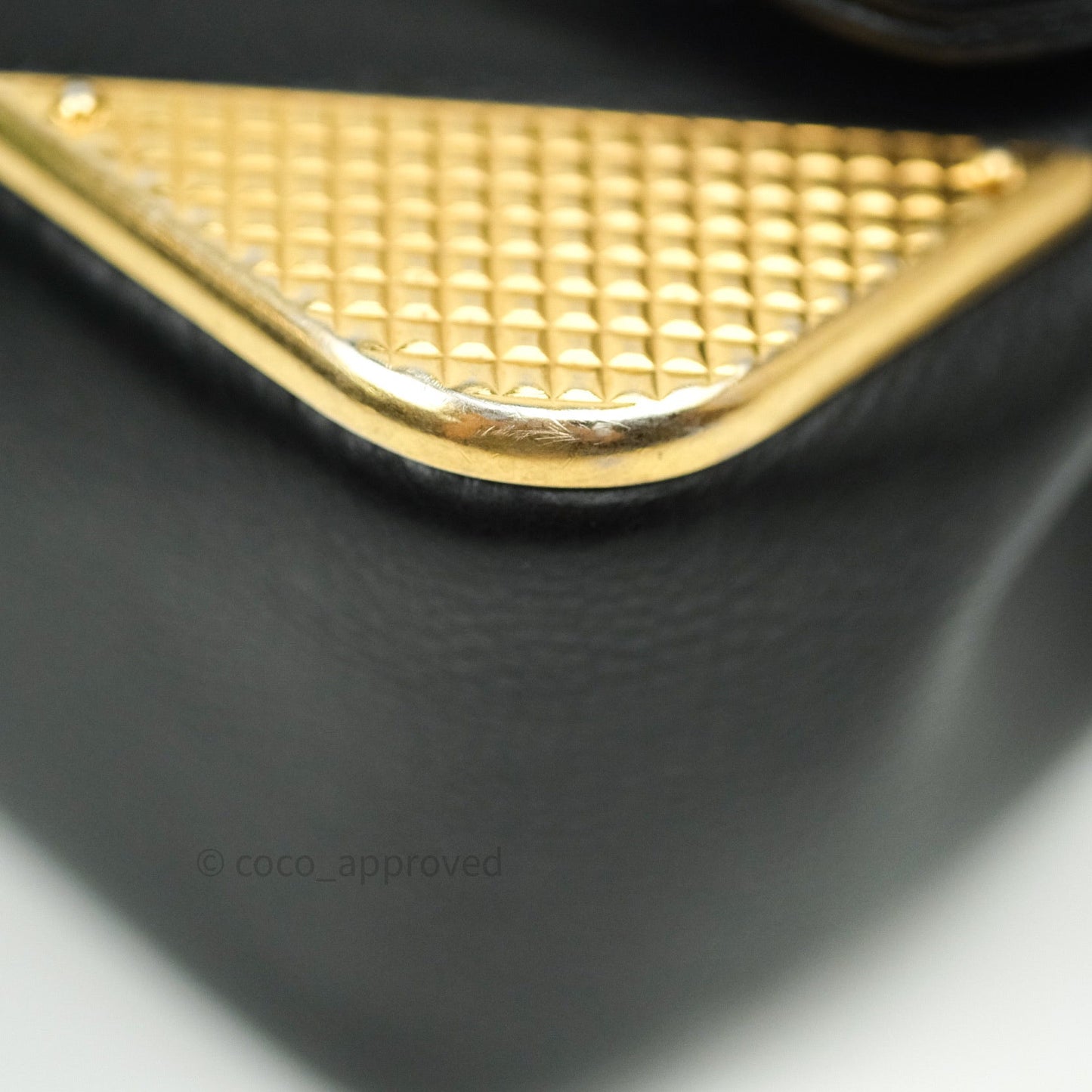 Chanel Chevron Rock The Corner Mini Black Calfskin Gold Hardware 18A