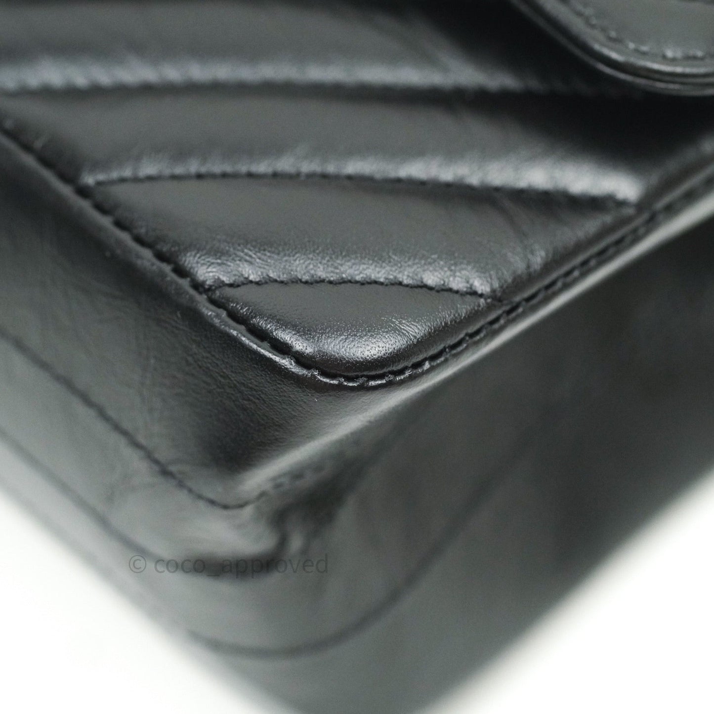 Chanel Mini Reissue 224 So Black Chevron Calfskin Black Hardware