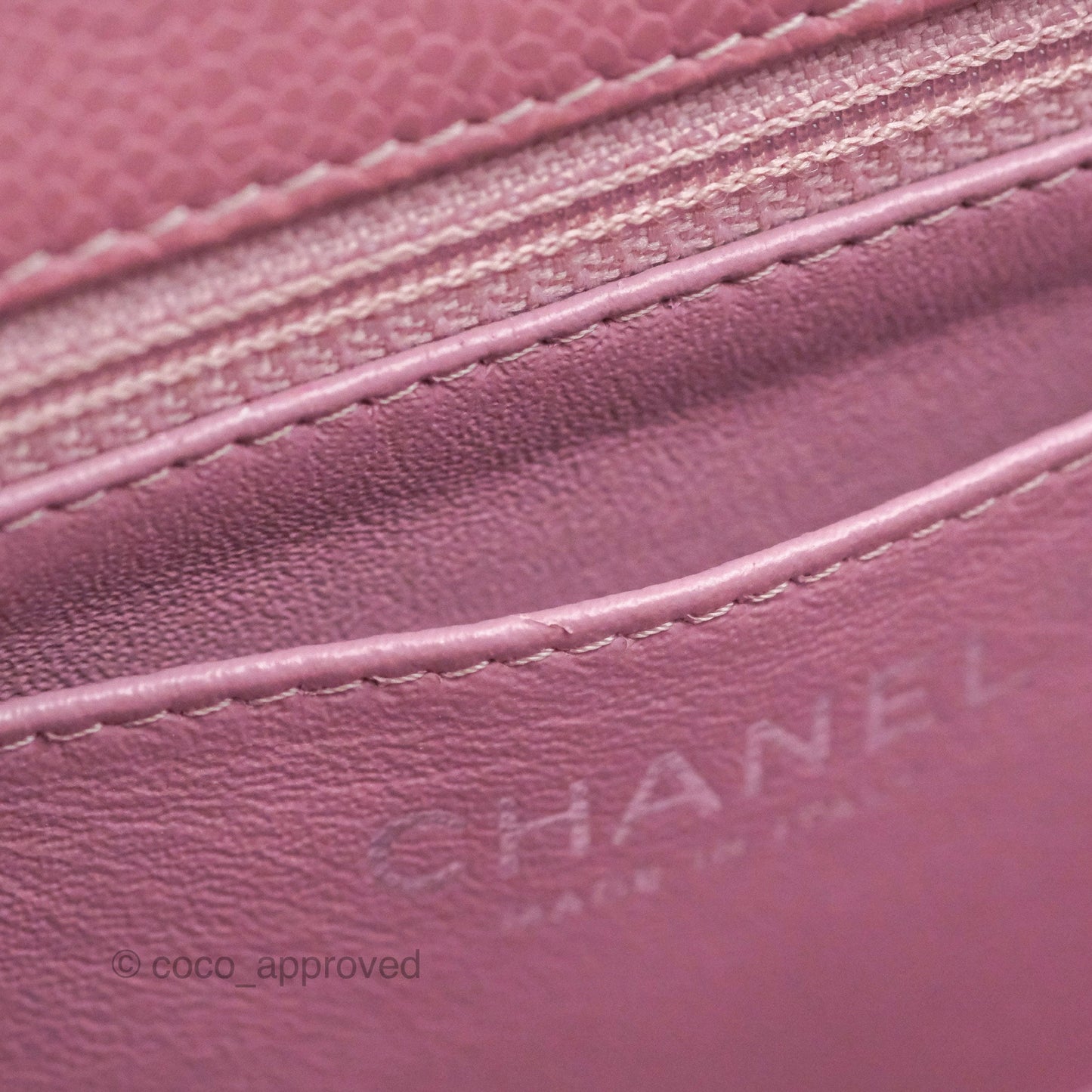 Chanel Quilted Mini Rectangular Flap Dark Pink Caviar Ruthenium Hardware