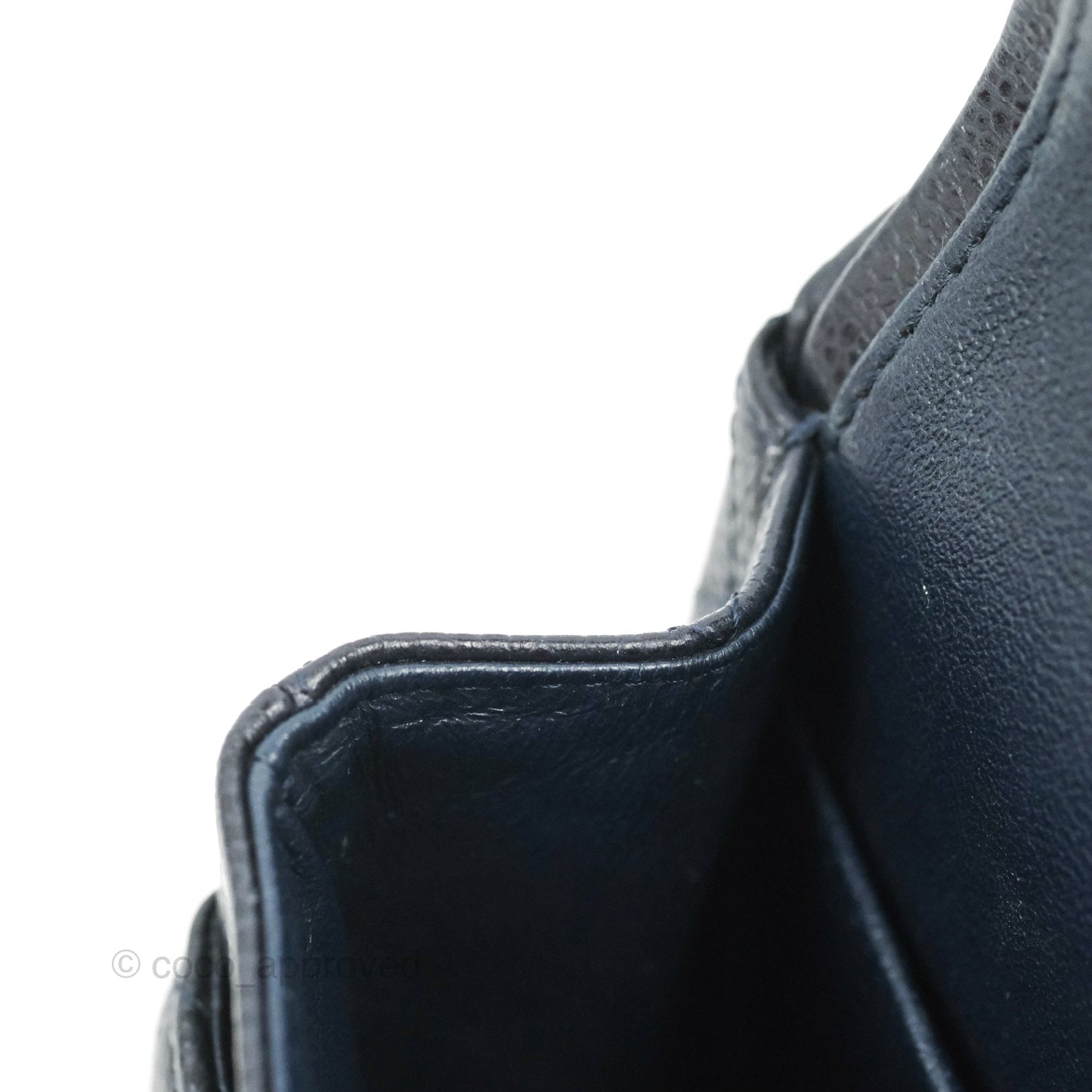 Chanel Quilted M/L Medium Double Flap Very Dark Navy Caviar Silver Hardware