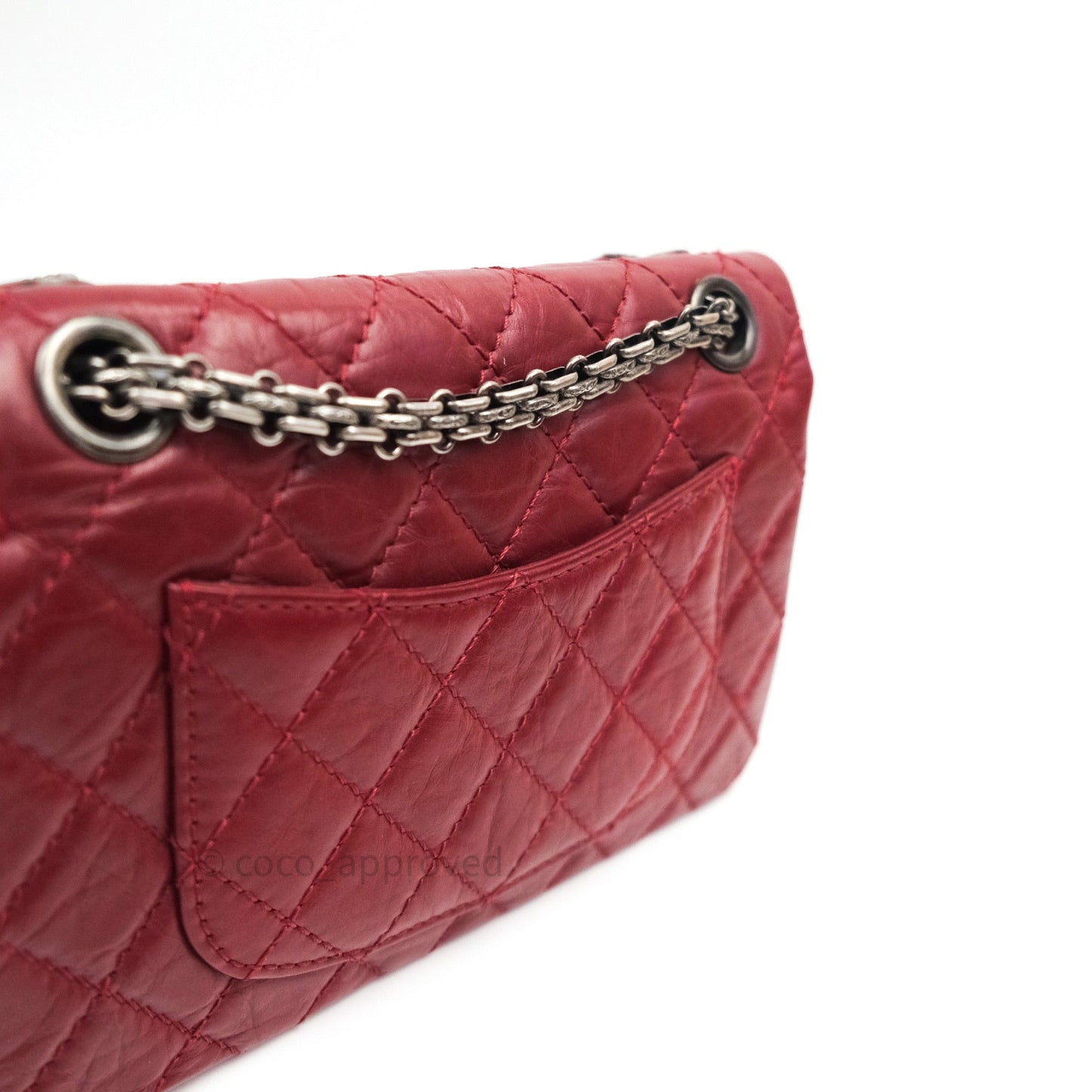Chanel Mini Reissue 224 Dark Red Aged Calfskin Ruthenium Hardware