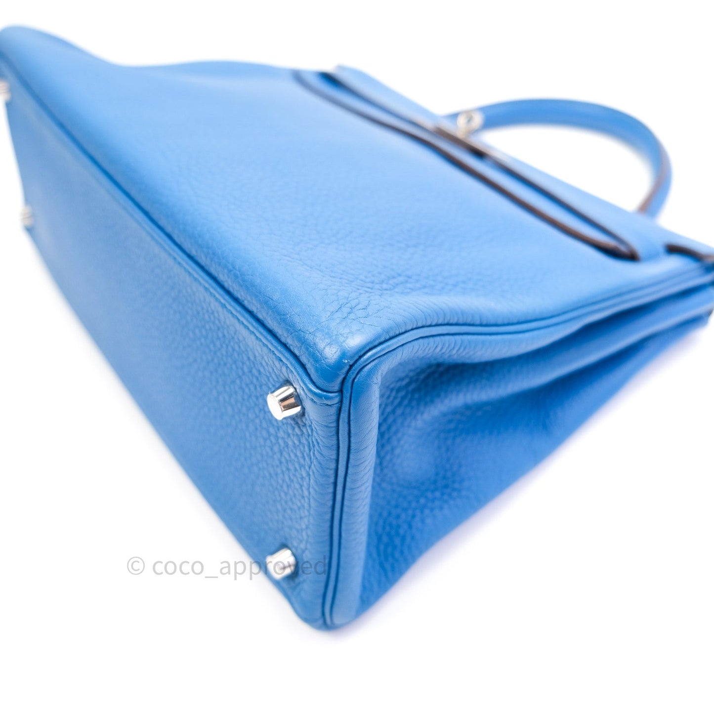 Hermès Kelly Retourne 32 Blue Mykonos Togo Palladium Hardware