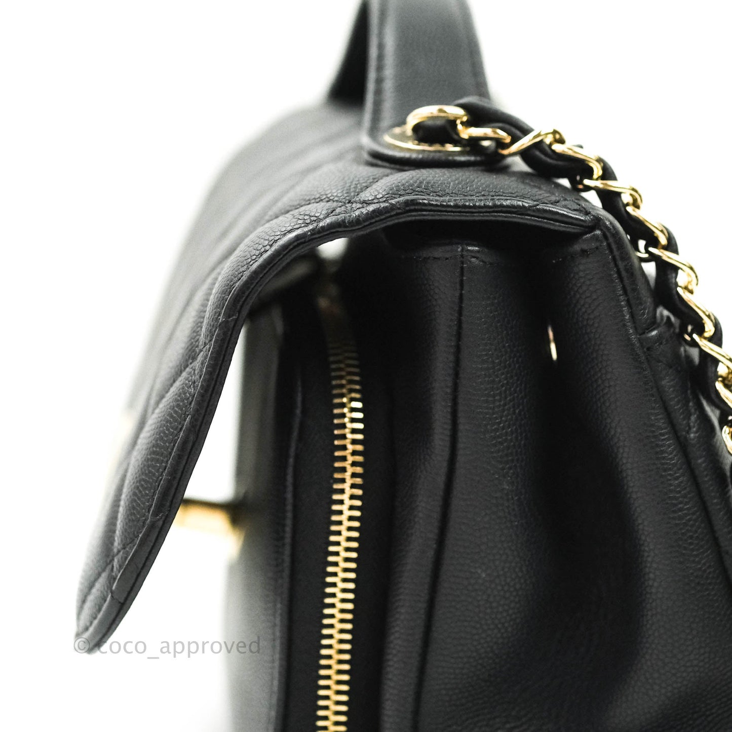 Chanel Quilted Medium Business Affinity Flap Black Caviar Light Gold Hardware