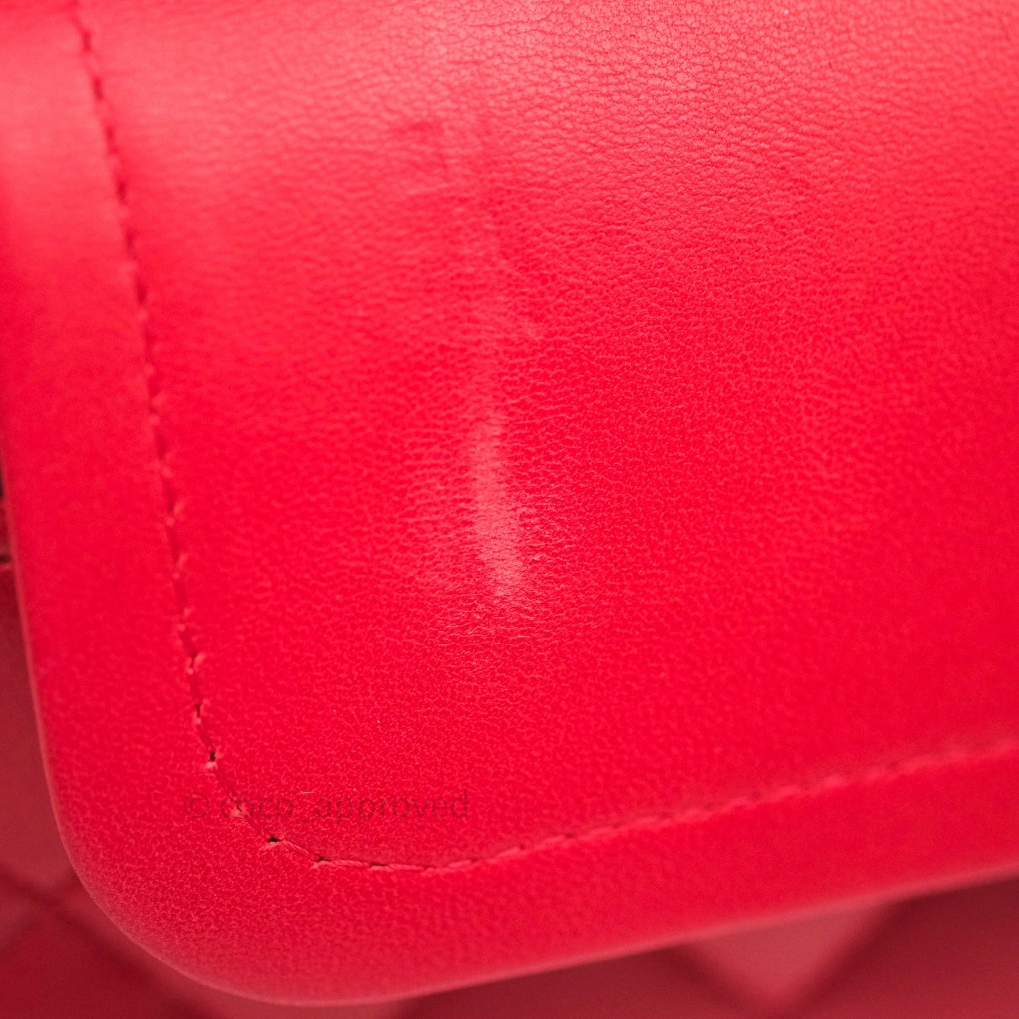 Chanel Classic M/L Medium Double Flap Bag Red Lambskin Silver Hardware