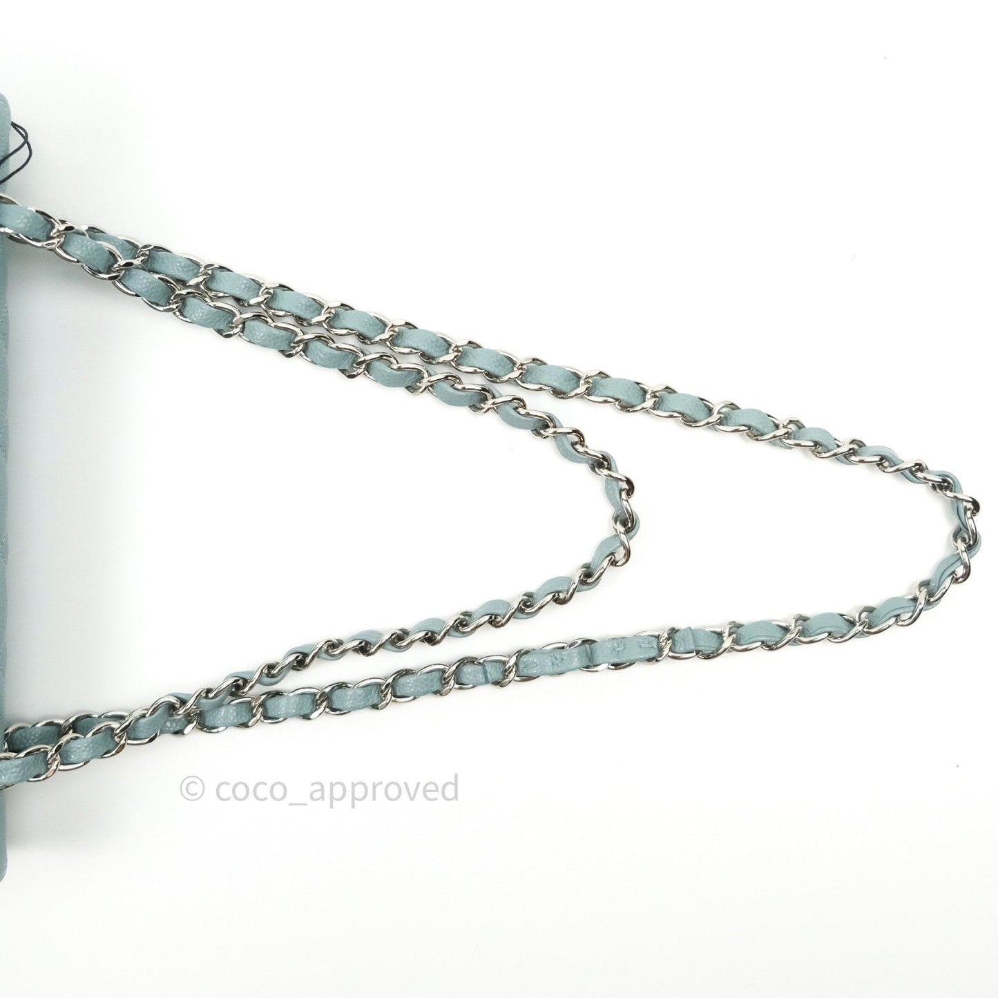 Chanel Classic Small S/M Flap Light Blue Caviar Silver Hardware 20B