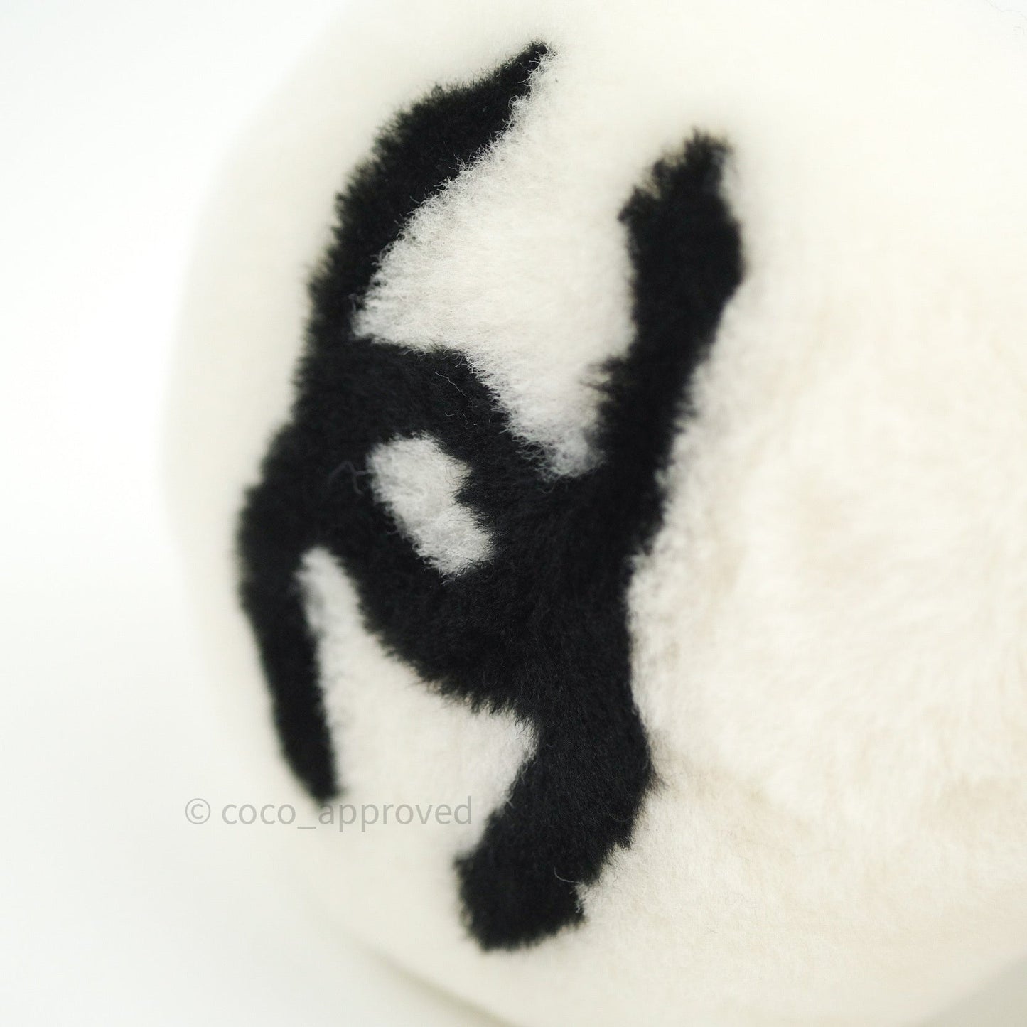 Chanel Shearling Cashmere Ivory Black Earmuffs