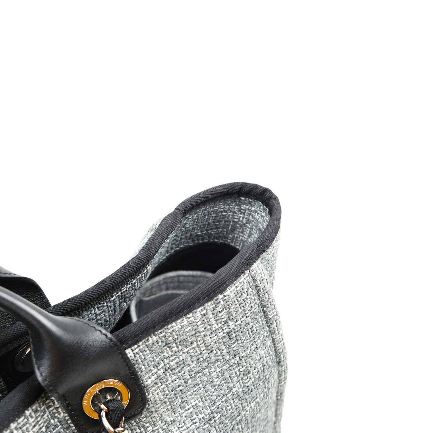 Chanel Large Deauville Charcoal Grey Canvas
