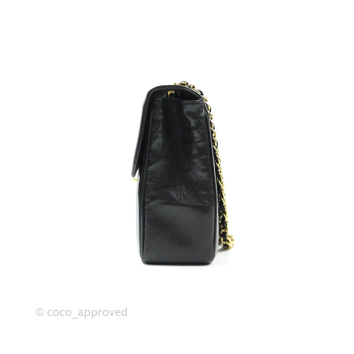 Chanel Vintage CC Chain Flap Bag Vertical Quilt Lambskin Maxi Gold Hardware