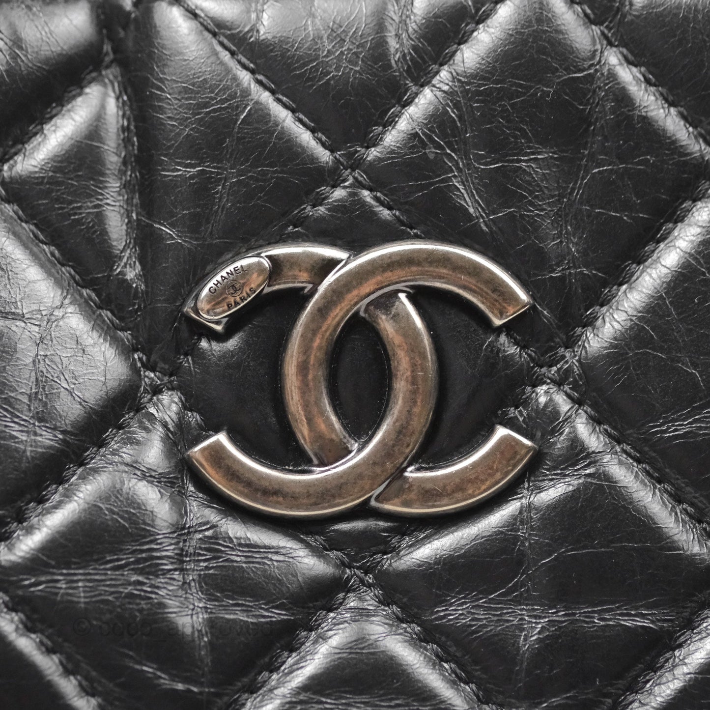 Chanel Large Shopping Tote Black Ruthenium Hardware