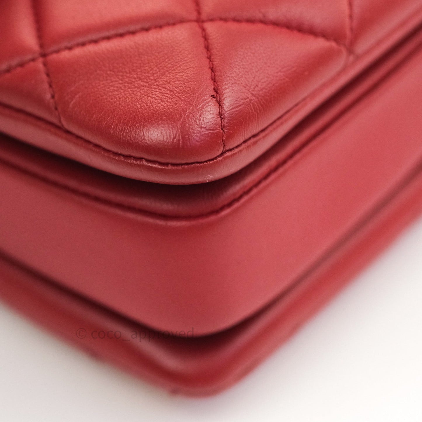 Chanel Quilted Small Trendy CC Flap Bag Red Lambskin Gold Hardware