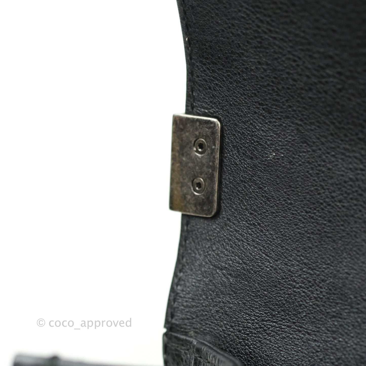 Chanel Boy Quilted Medium Black Grained Calfskin Ruthenium Hardware