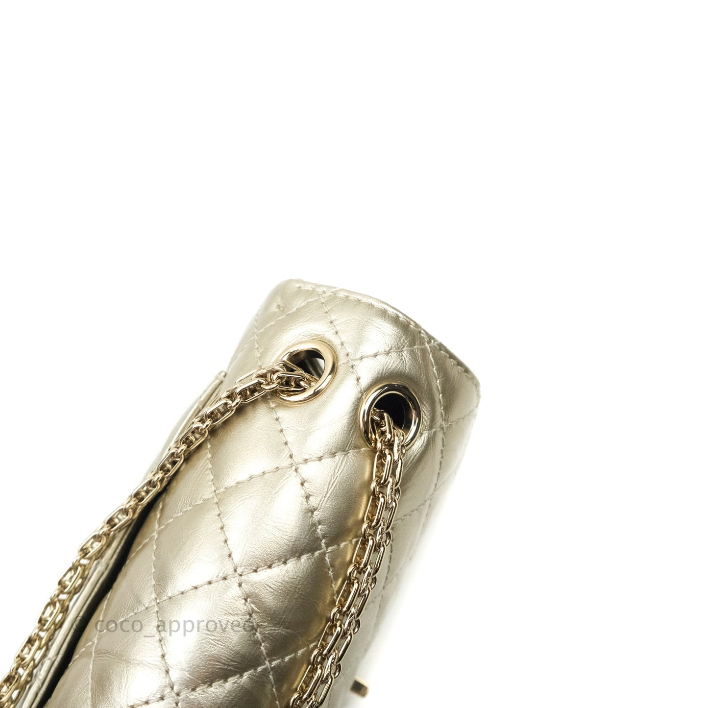 Chanel Mini Reissue 224 Metallic Light Gold Aged Calfskin Gold Hardware