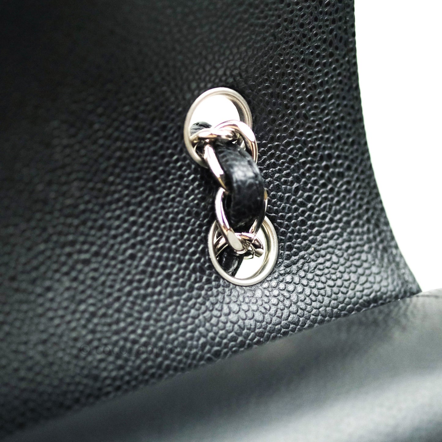 Chanel Classic Jumbo Double Flap Maxi Black Caviar Silver Hardware