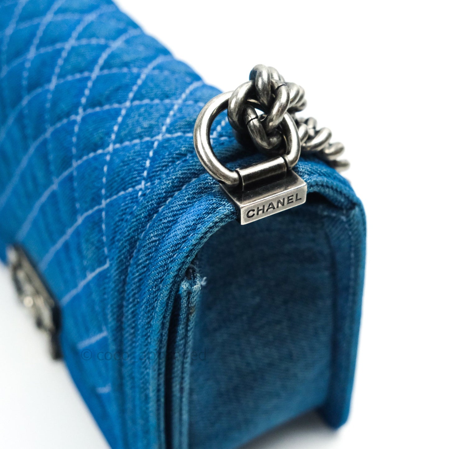 Chanel Boy Quilted Medium Denim Ruthenium Hardware