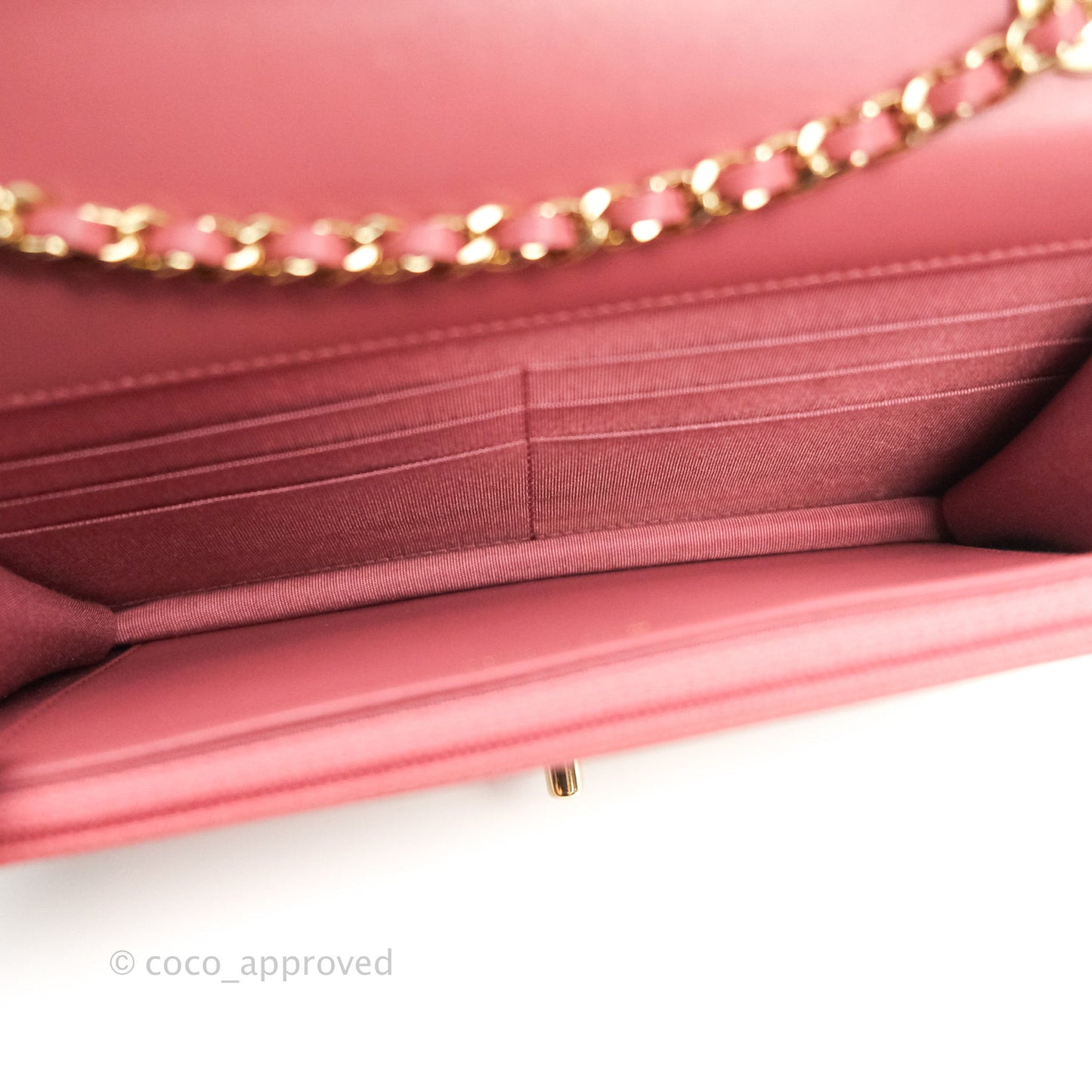 Chanel Trendy CC WOC Wallet on Chain Chevron Pink Lambskin Gold Hardware