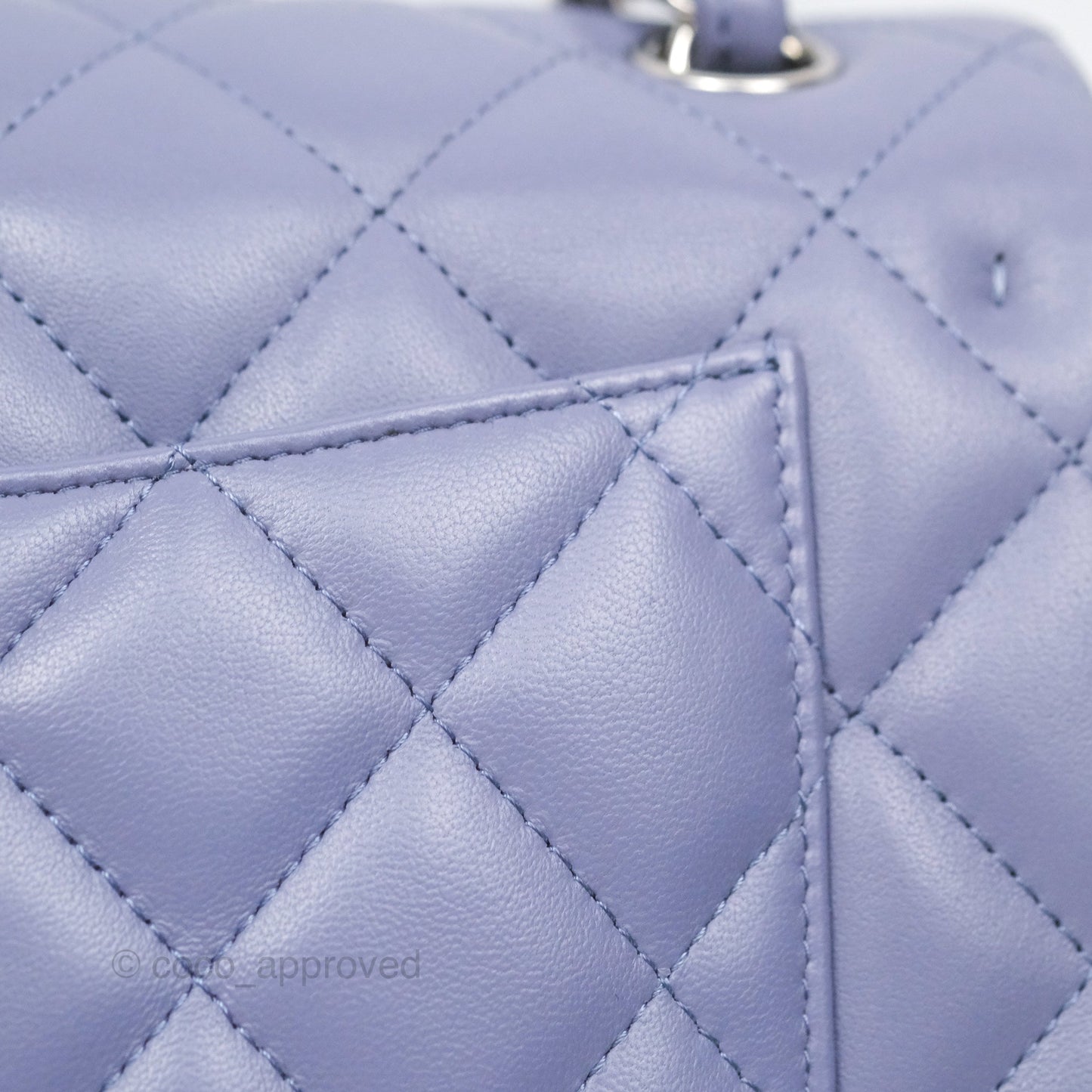 Chanel Jumbo Double Flap Lavender Blue Lambskin Silver Hardware⁣⁣