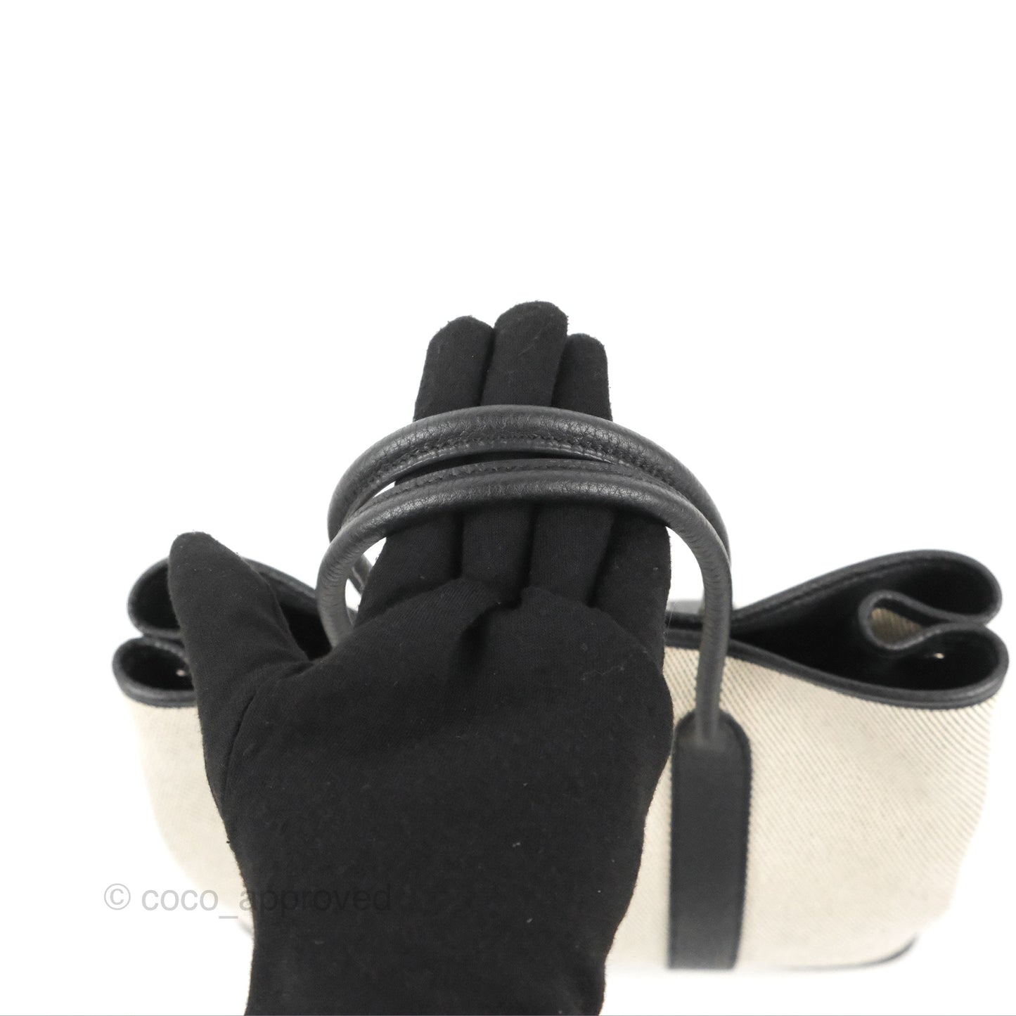 Hermès Garden Party 30 Black/Ecru Canvas