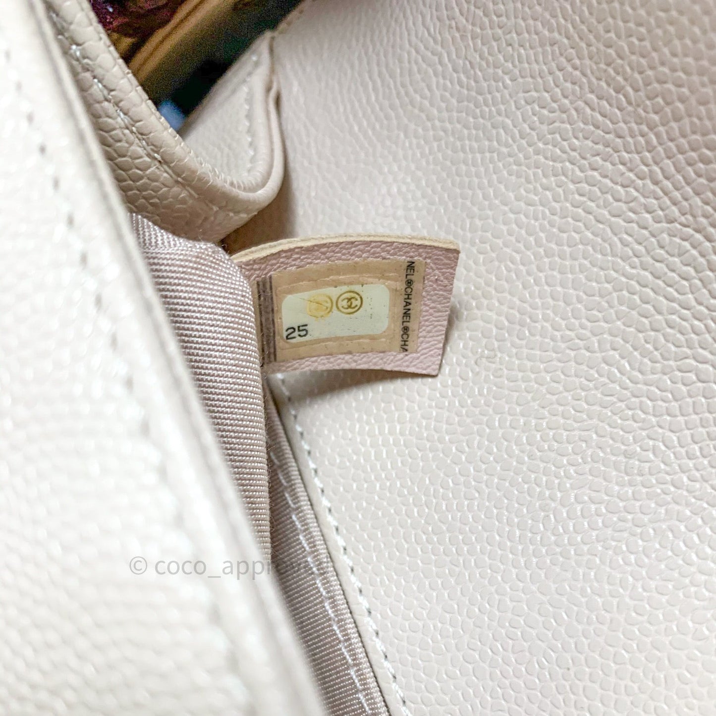 Chanel Boy Chevron Medium Beige Caviar Gold Hardware