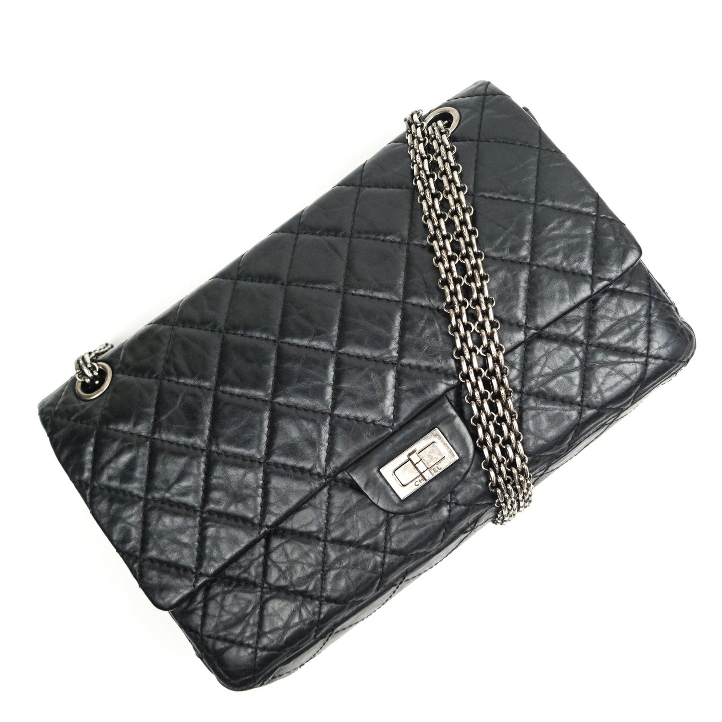 Chanel Reissue Quilted Aged Calfskin Black Ruthenium Hardware 226