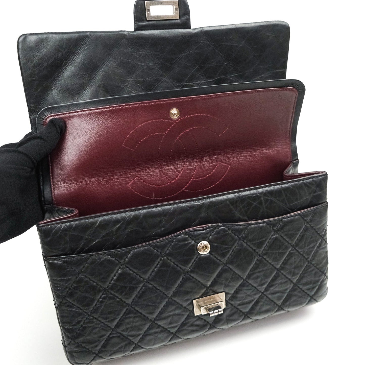 Chanel Reissue Quilted Aged Calfskin Black Ruthenium Hardware 226