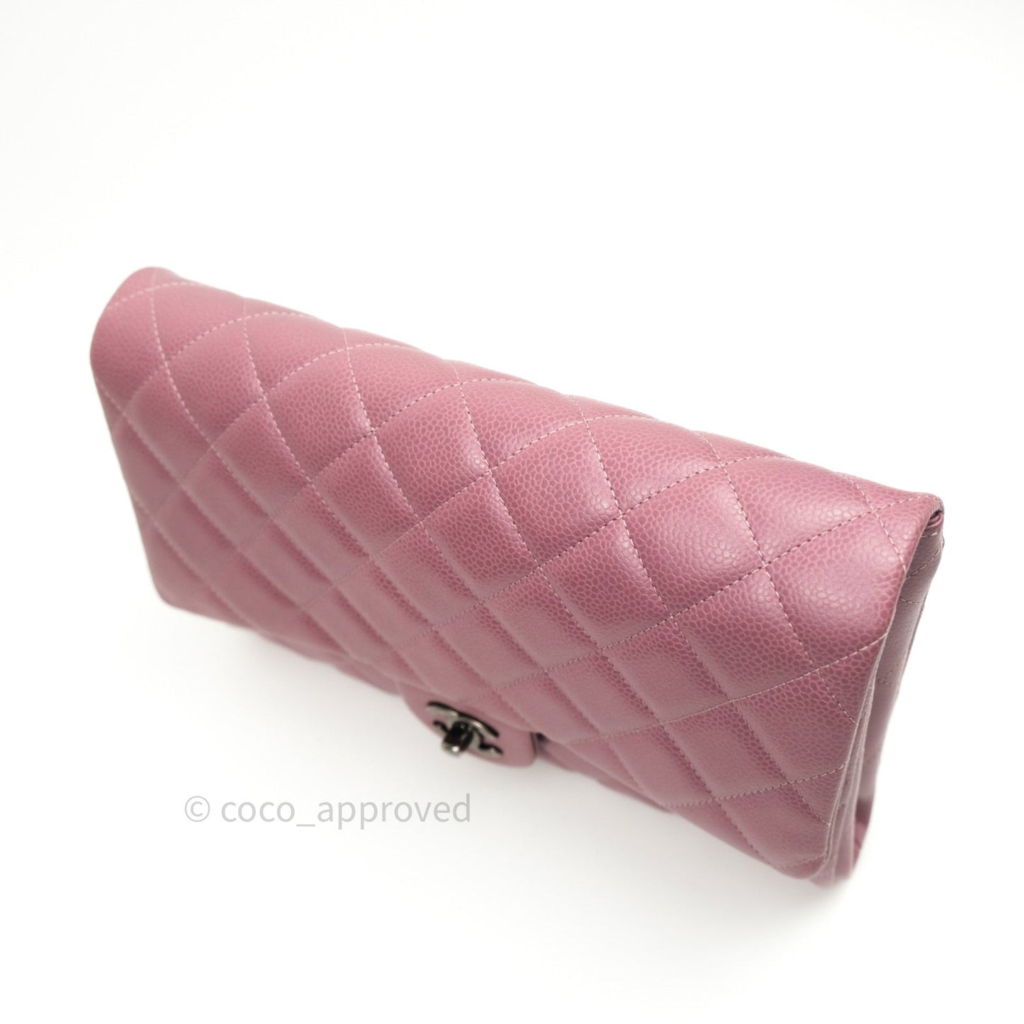 Chanel Quilted Clutch with Chain Pink Mauve Ruthenium Hardware