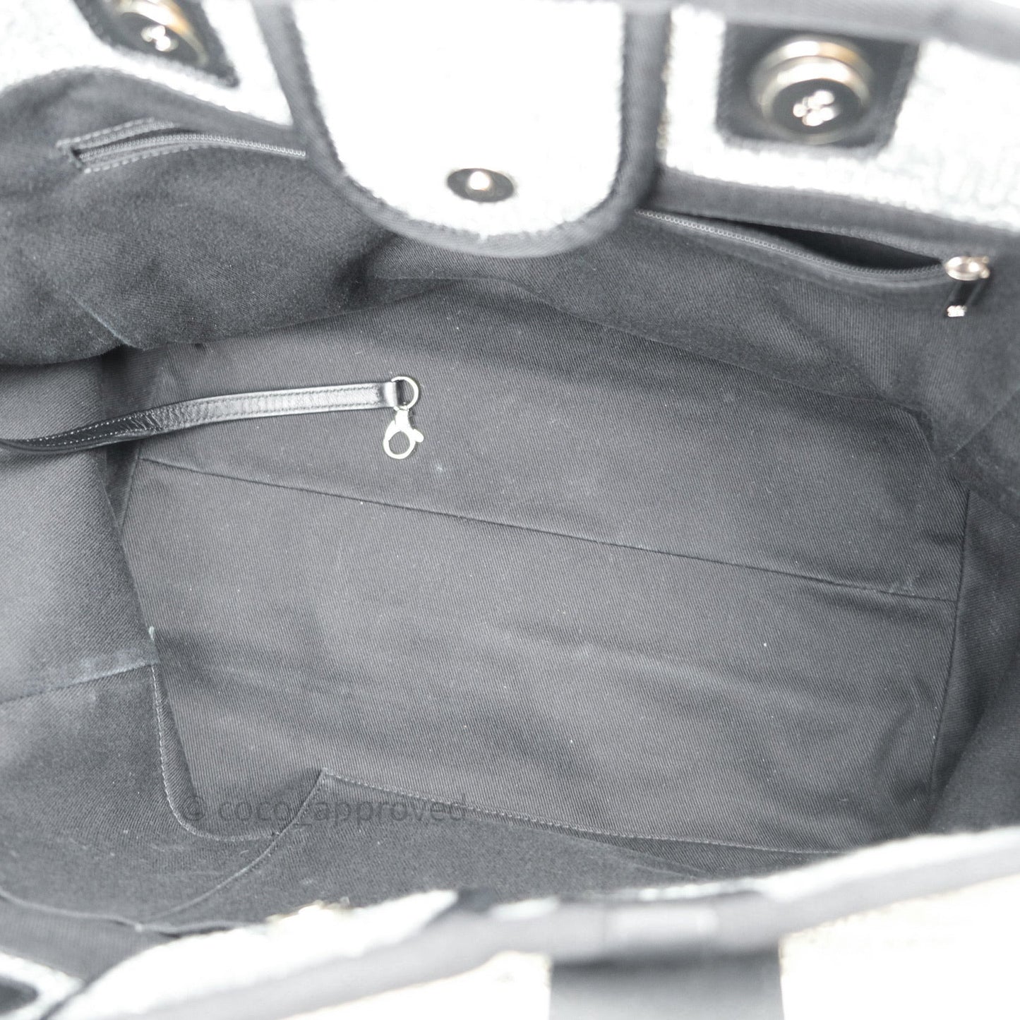 Chanel Large Deauville Charcoal Grey Canvas