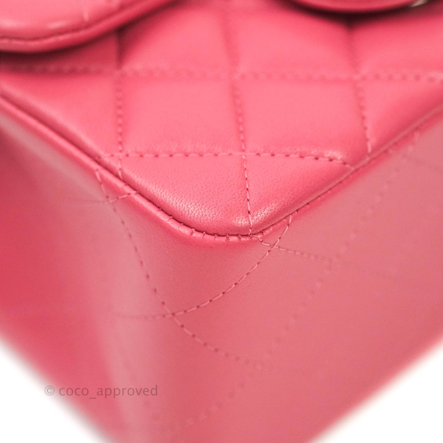 Chanel Mini Square Pink Lambskin Silver Hardware