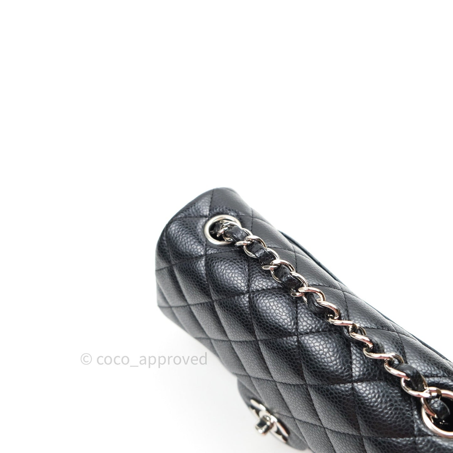 Chanel Quilted Mini Rectangular Black Caviar Silver Hardware 14B