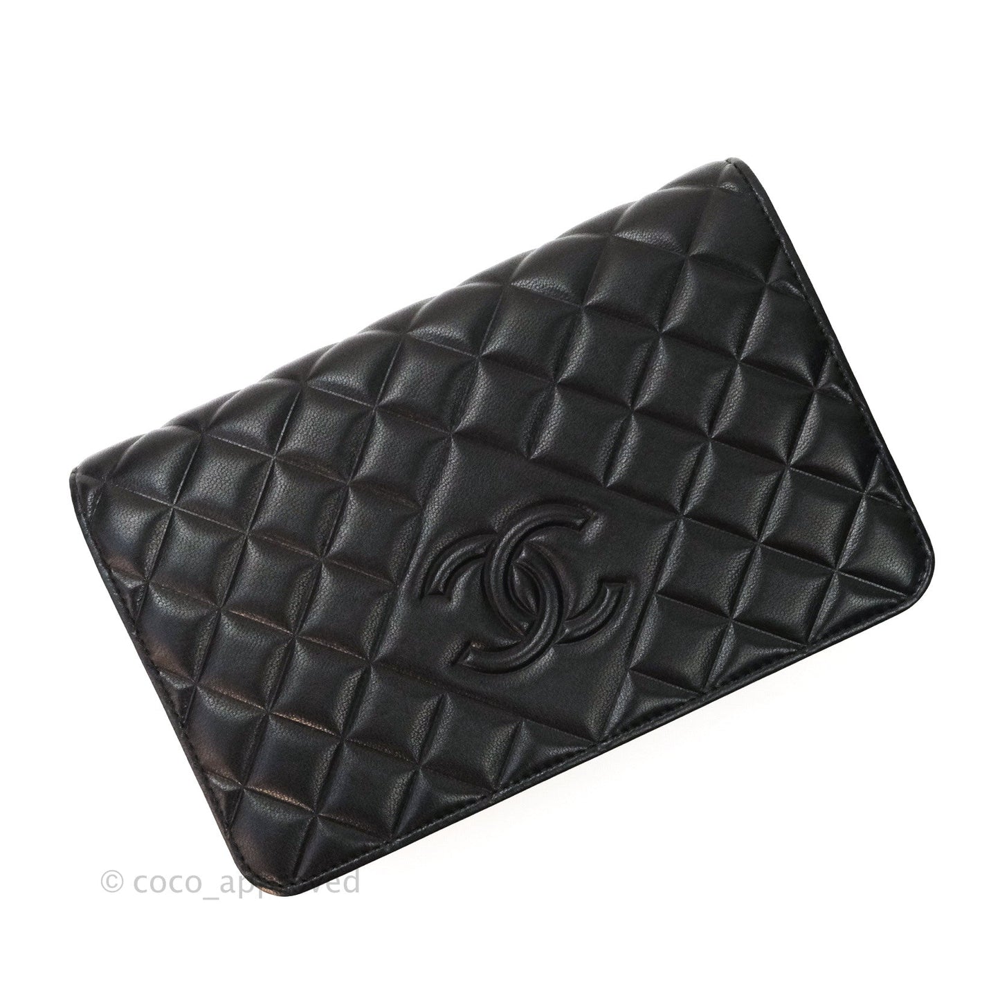 Chanel Quilted Wallet on Chain WOC Black Calfskin Gold Hardware