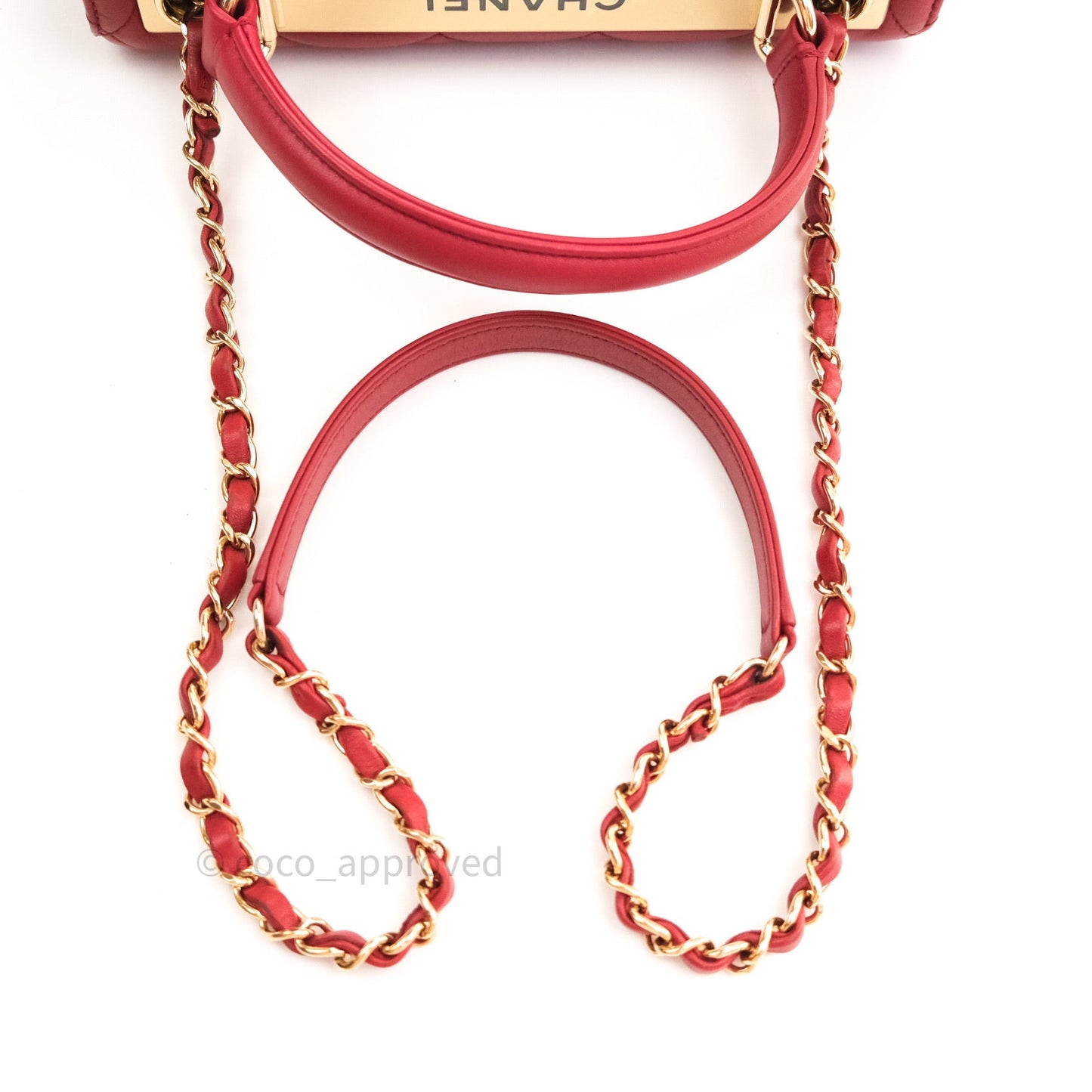 Chanel Quilted Small Trendy CC Flap Bag Red Lambskin Gold Hardware