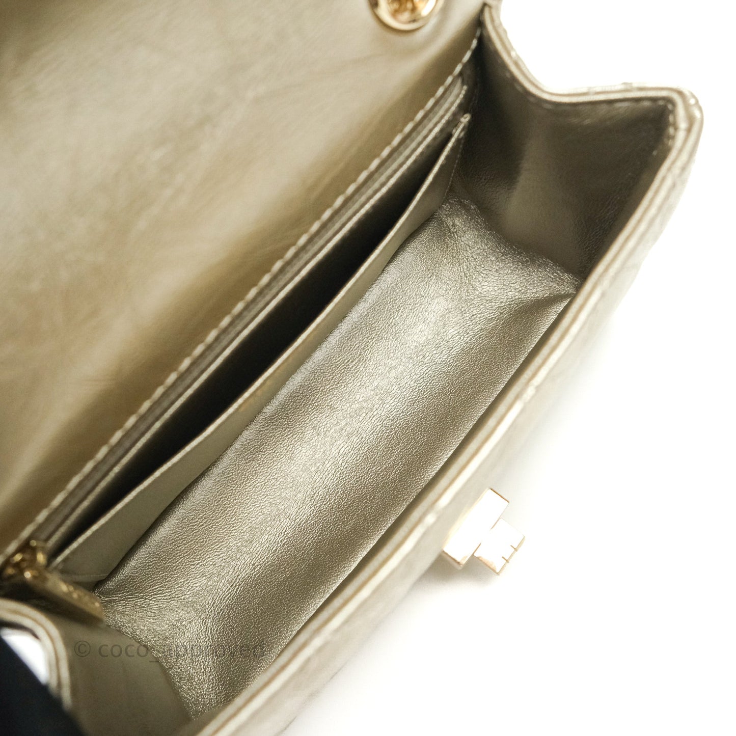 Chanel Mini Reissue 224 Metallic Light Gold Aged Calfskin Gold Hardware