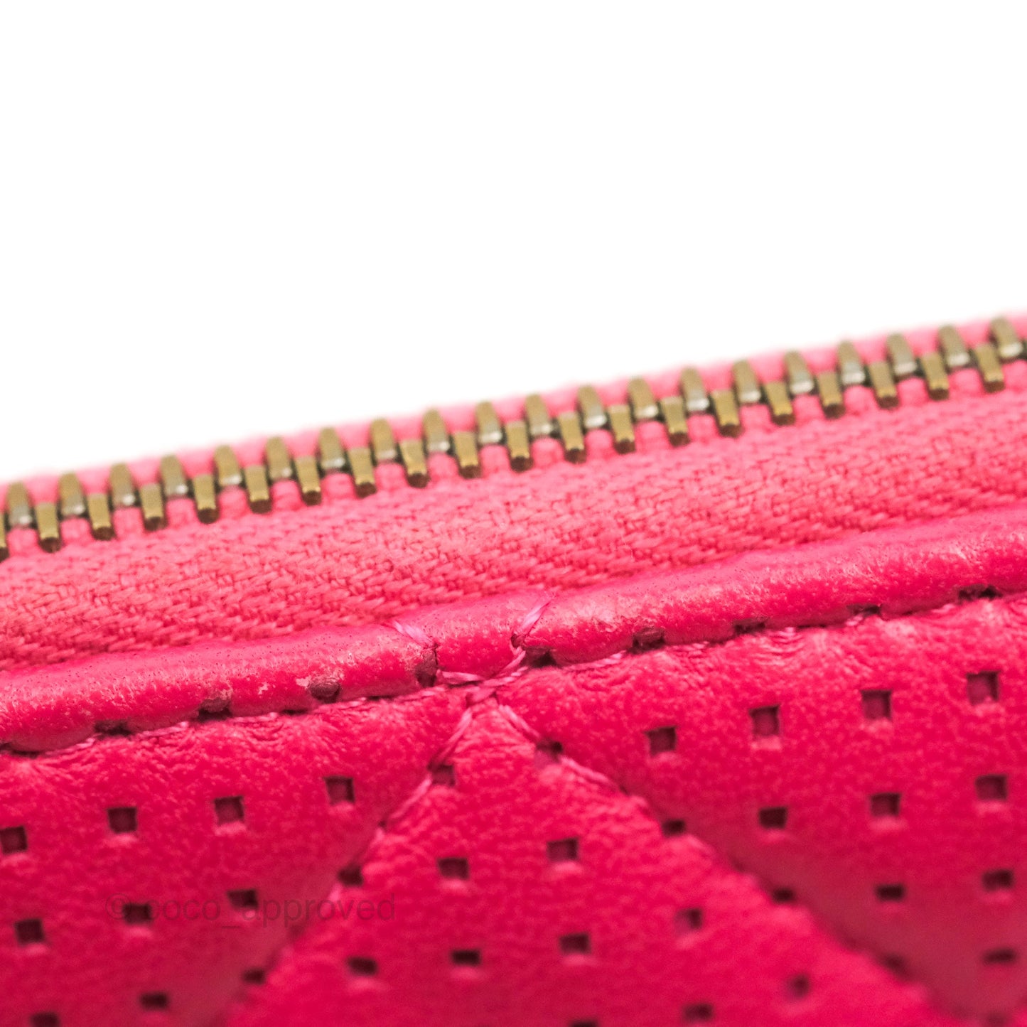 Chanel Quilted O Case Dark Pink Lambskin Gun Metal