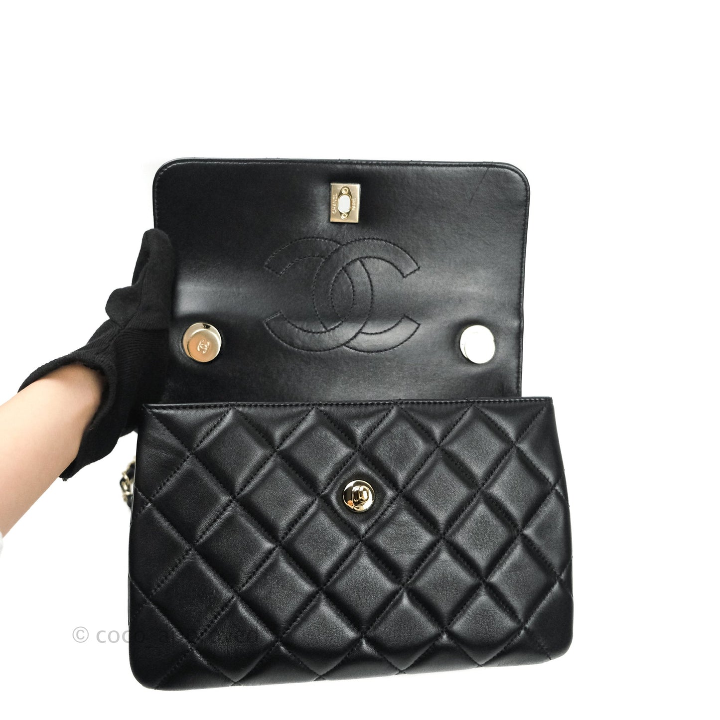 Chanel Trendy CC Small Black Lambskin Gold Hardware