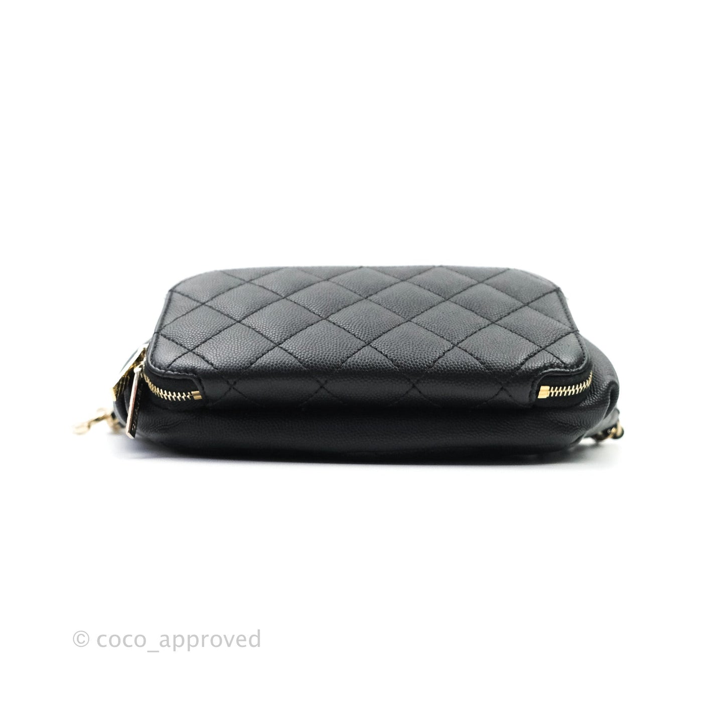 Chanel Quilted Business Affinity Waist Belt Bag Black Caviar Gold Hardware