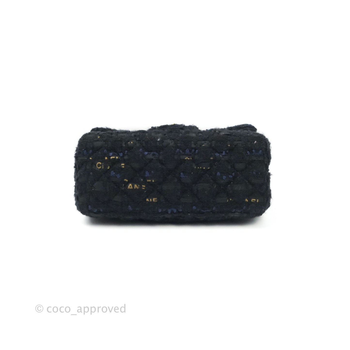 Chanel Mini Reissue 224 Black Navy Tweed Gold Hardware