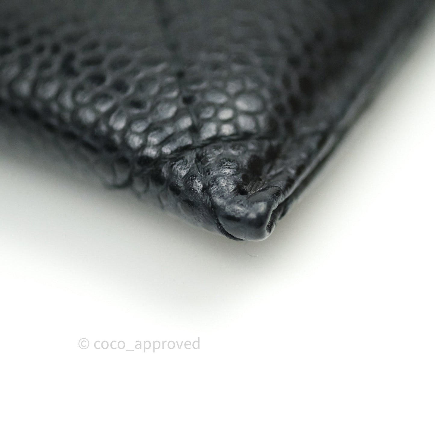Chanel Quilted Classic Black Caviar Gold Hardware Flat Card Holder