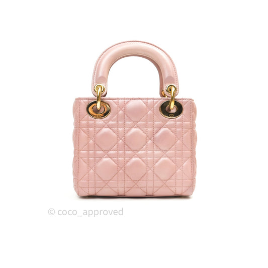 Christian Dior Calfskin Cannage Mini Lady Dior Pink