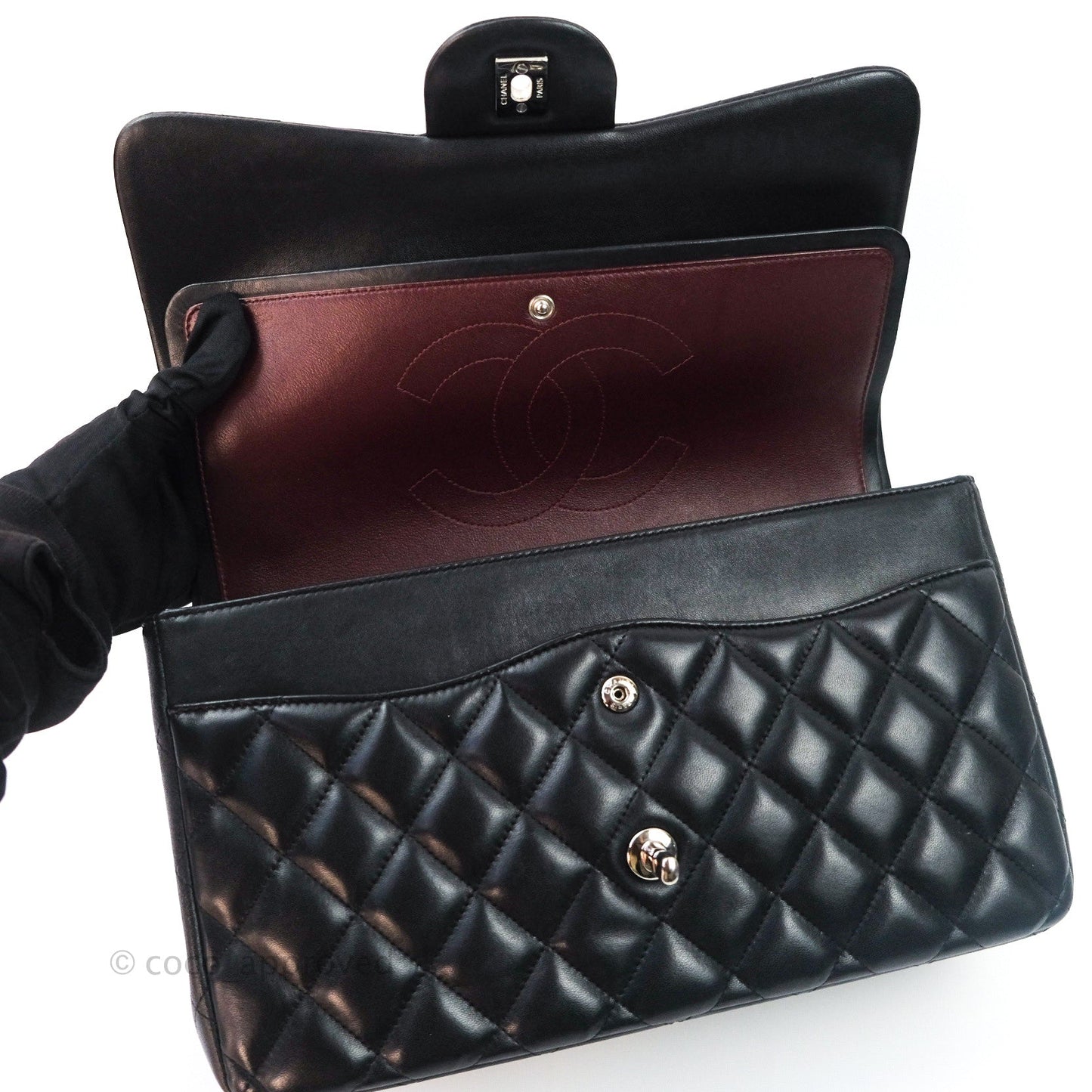 Chanel Jumbo Double Flap Black Lambskin Silver Hardware⁣⁣