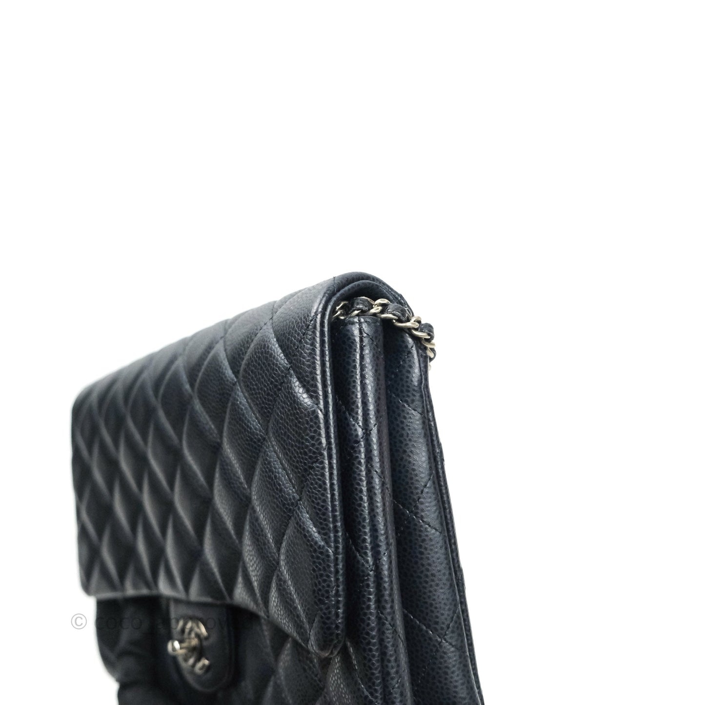 Chanel Quilted Clutch with Chain Dark Navy Ruthenium Hardware