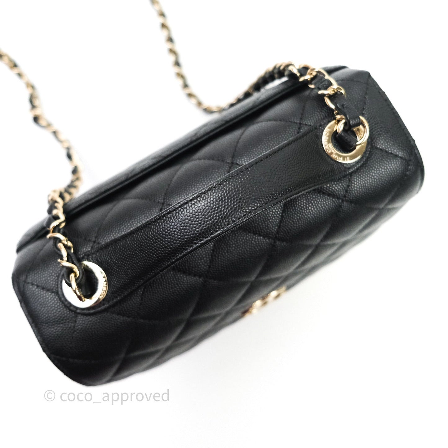 Chanel Quilted Medium Business Affinity Flap Black Caviar Light Gold Hardware